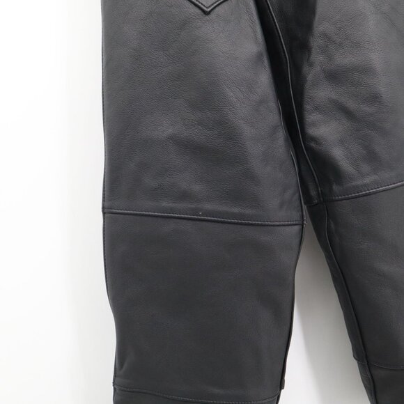 Harley Davidson Leather Motorcycle Chaps Men M Black Edgy Grunge Riding Alt Punk - Picture 12 of 16